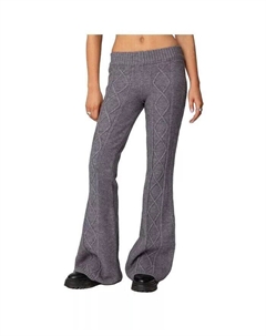 Женские расклешенные брюки Ray Cable Knit, серый Edikted