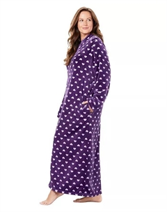 Женский плюшевый халат больших размеров на молнии спереди, черный Dreams & co.