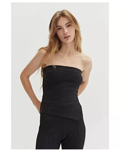Женский топ-труба Camille из текстурированного бандажного трикотажа, черный Crescent