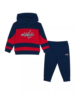 Комплект из флиса с капюшоном и спортивных штанов Washington Capitals Puck Hero темно-синего/красного цвета для малышей Outerstuff