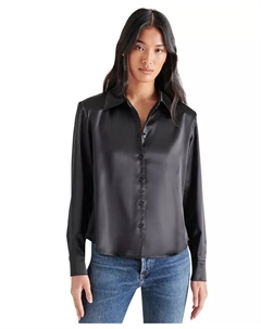 Женская рубашка Asa Charmeuse с подплечниками, черный Steve madden