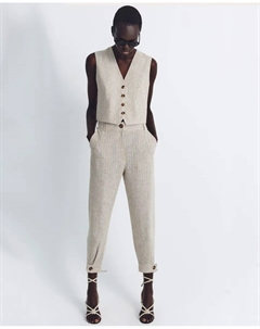 Полосатый льняной жилет, цвет Crudo Сфера