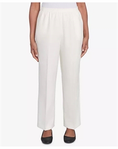 Классические эластичные брюки Petite Classic средней посадки, слоновая кость/кремовый Alfred dunner