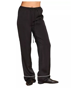 Женские атласные брюки цвета песочного, черный Crescent