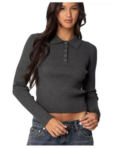 Женский топ из трикотажного полотна с воротником Mollie, зеленый Edikted