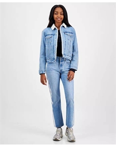 Женская оригинальная джинсовая куртка Trucker, футболка с логотипом Rickie и прямые джинсы, черный Levi's®