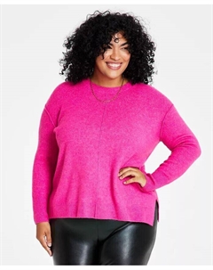 Уютный свитер с длинными рукавами и удлиненными плечами больших размеров, фиолетовый Vince camuto