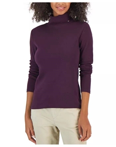 Женская хлопковая водолазка с длинными рукавами, фиолетовый Tommy hilfiger