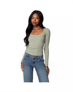 Женский топ Makena с круглым вырезом, зеленый Edikted