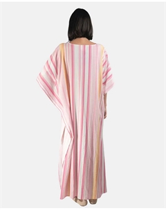 Длинный кафтан с полосатым принтом, розовый Kbas