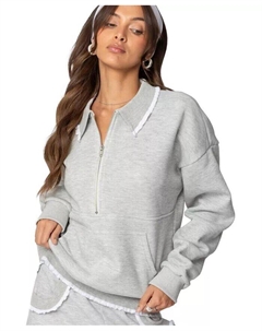 Женский свитшот с рюшами Ashtin, серый Edikted