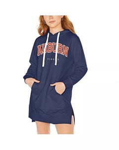 Женское темно-синее платье-толстовка с капюшоном Auburn Tigers Take a Knee Raglan Gameday couture