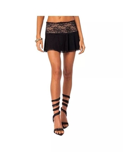 Женская мини-юбка из сетки и кружева, черный Edikted