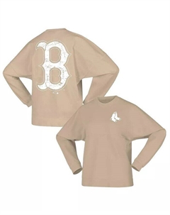 Женская флисовая толстовка-пуловер цвета загара с логотипом Boston Red Sox Fanatics