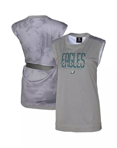 Женская серая майка Philadelphia Eagles No Sweat Outerstuff