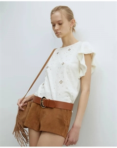 Футболка с вышитой бахромой, белый Сфера