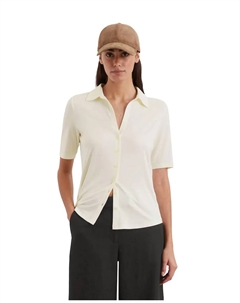 Женская трикотажная рубашка с коротким рукавом от LENZING ECOVERO, белый Marc o'polo