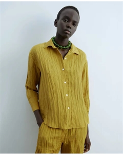 Рубашка с мятой текстурой, зеленый Сфера