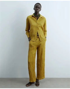 Брюки с мятой текстурой, зеленый Сфера