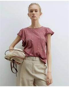 Футболка с вышитой бахромой, бордовый Сфера