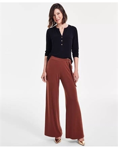 Брюки-клеш без застежки, стандартные и миниатюрные размеры, коричневый I.n.c. international concepts