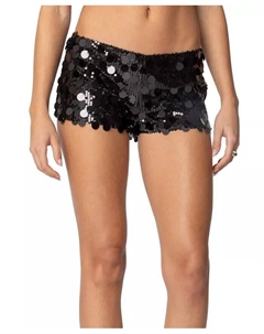 Женские микро-шорты с пайетками Sephira, черный Edikted