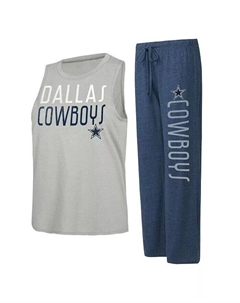 Женский темно-синий, серый состаренный комплект Dallas Cowboys Muscle майка и брюки для отдыха Concepts sport