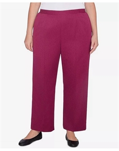 Брюки средней длины из искусственной замши размера «плюс» с косыми карманами Wine Country Classic, фиолетовый Alfred dunner