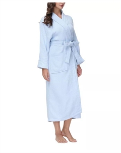 Женский халат с узором «ромб-вафель», синий Ink+ivy