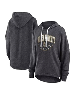 Женская толстовка с капюшоном и шлемом цвета Хизер, темно-серый, с эффектом потертости, Vegas Golden Knights Lux Lounge, арочный пуловер, черный Fanatics