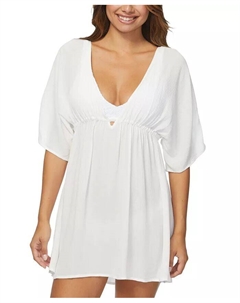 Туника-плиссе с глубоким V-образным вырезом для юниоров Island, белый Raisins