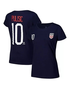 Женская футболка Navy USMNT с именем и номером Christian Pulisic, синий Outerstuff