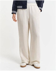 Женские льняные брюки прямого кроя с широкими штанинами, цвет Crudo Gant