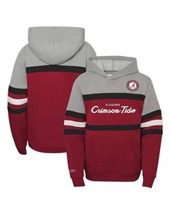 Толстовка с капюшоном главного тренера Big Boys Crimson Alabama Crimson Tide Mitchell and ness