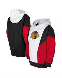 Толстовка с капюшоном из флиса Big Boys Ash, Black Chicago Blackhawks Champion League Outerstuff