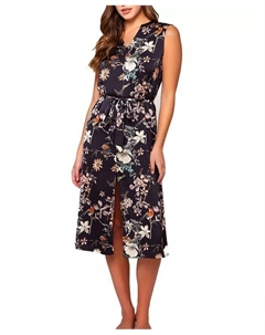 Женское платье-комбинезон Iris из эластичного атласа с цветочным принтом, черный Icollection