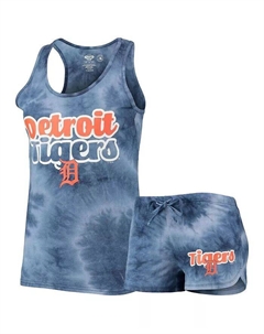 Женский комплект из майки-борцовки и шорт Navy Detroit Tigers Billboard Concepts sport