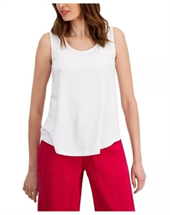 Женская майка без рукавов с круглым вырезом, стандартного и миниатюрного размера, белый Jm collection