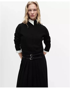 Женский свитер Perkins с застежкой-молнией и воротником-стойкой, черный Mango