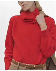 Женский вязаный свитер с высоким воротом, красный Mango