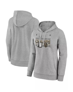 Женский пуловер с капюшоном для раздевалки Хизер Грей Вегас Голден Найтс Кубка Стэнли 2023 Fanatics