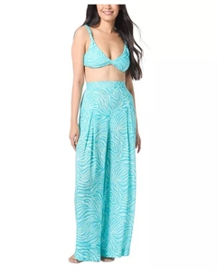 Женский бикини-топ с принтом и завязанные узлом брюки с принтом, синий Vince camuto