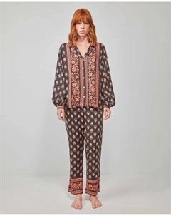Женская длинная пижама-рубашка с принтом пейсли, мультиколор Gisela