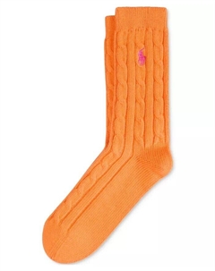 Женские носки с косичной вязкой, оранжевый Polo ralph lauren