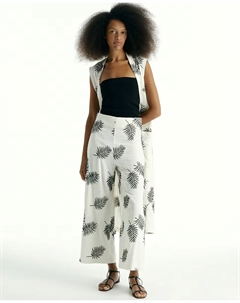 Штаны с вышитыми листьями, цвет Crudo Сфера