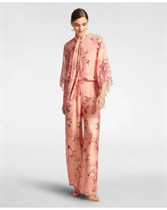 Элегантные женские брюки прямого кроя с принтом и внутренней резинкой на поясе Elena Miró, розовый Elena miro