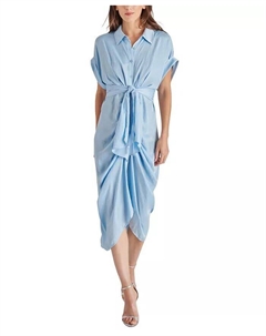 Женское платье-рубашка миди Tori с завязкой спереди, синий Steve madden