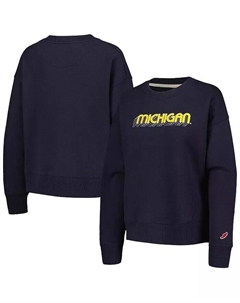 Женский темно-синий пуловер свободного кроя Michigan Wolverines League collegiate wear
