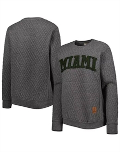 Женский стеганый пуловер с принтом Heather Charcoal Miami Hurricanes Moose Pressbox