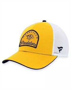 Мужская регулируемая кепка Nashville Predators Fundamental золотого и белого цвета, белый Fanatics